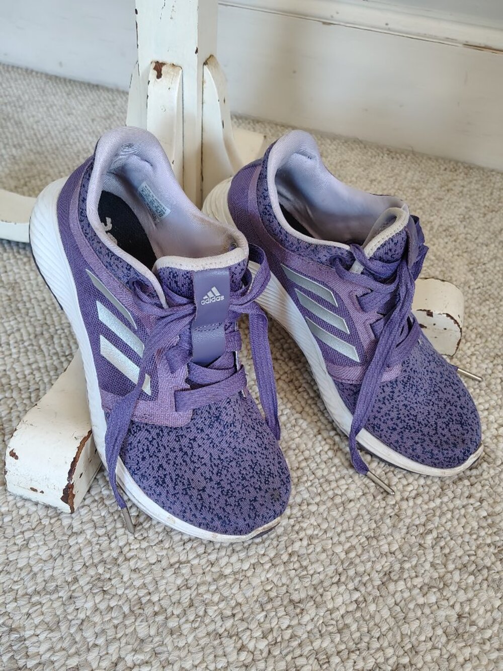 Women's Adidas Edge Lux 3 Sneakers Purple w/ Silver bands Size 8